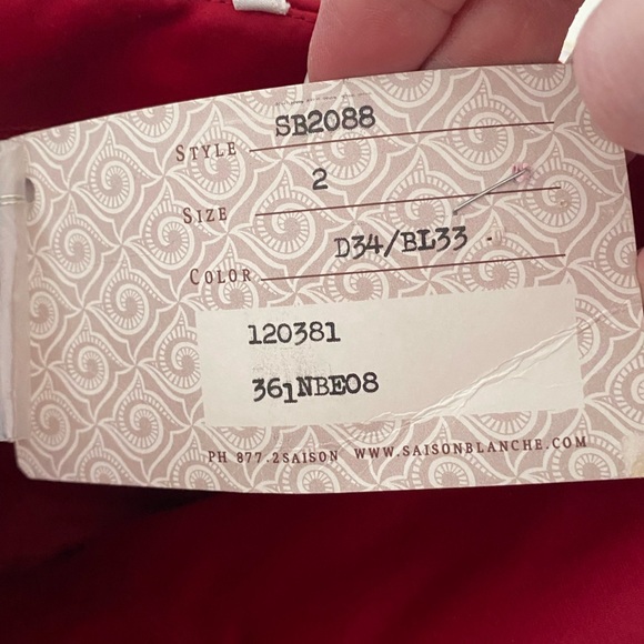 Saison Blanche Bridesmaid Formal Cocktail Prom Party Dress Gown Red Size 2 Bow - Picture 14 of 16